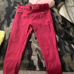 Burgundy “Bae City” Jeggings